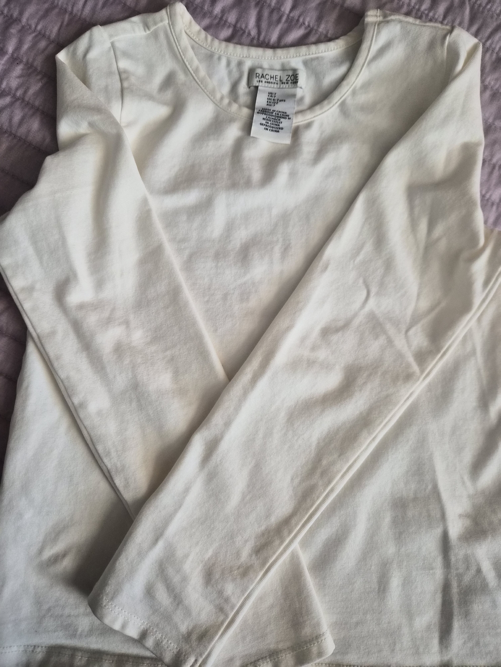 Rachel Zoe Cream Long Sleeve Tee